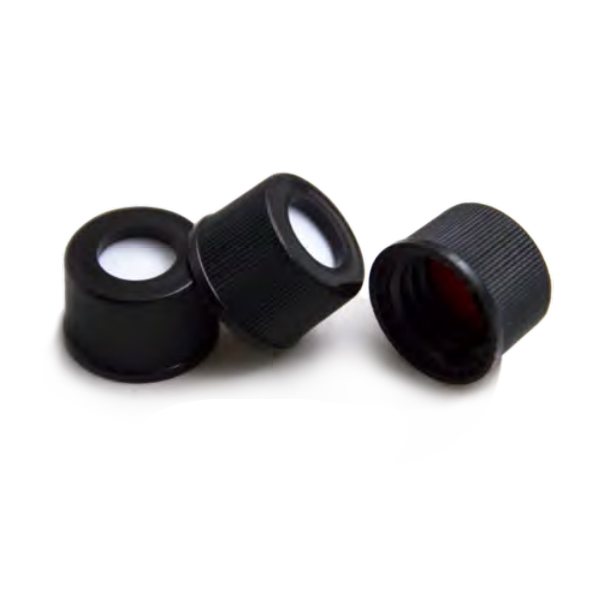 10-425 Black Screw PP Cap,Septa, 7mm Centre Hole