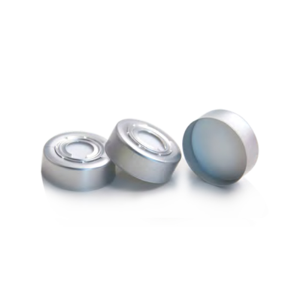 PTFE Septa, Aluminum Cap, 9.5mm Centre Hole