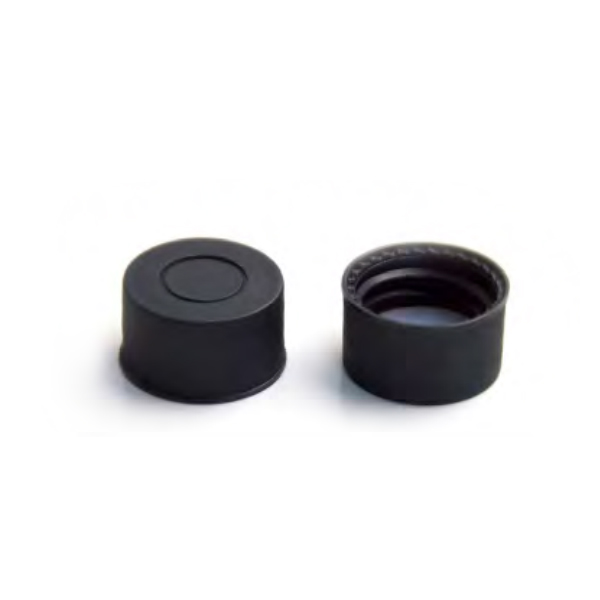 13mm Black Screw PP Cap, Closed-top