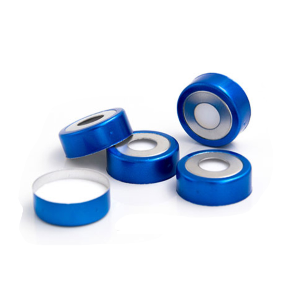PTFE Septa, 20mm Crimp-top Blue Magnetic Aluminum Cap